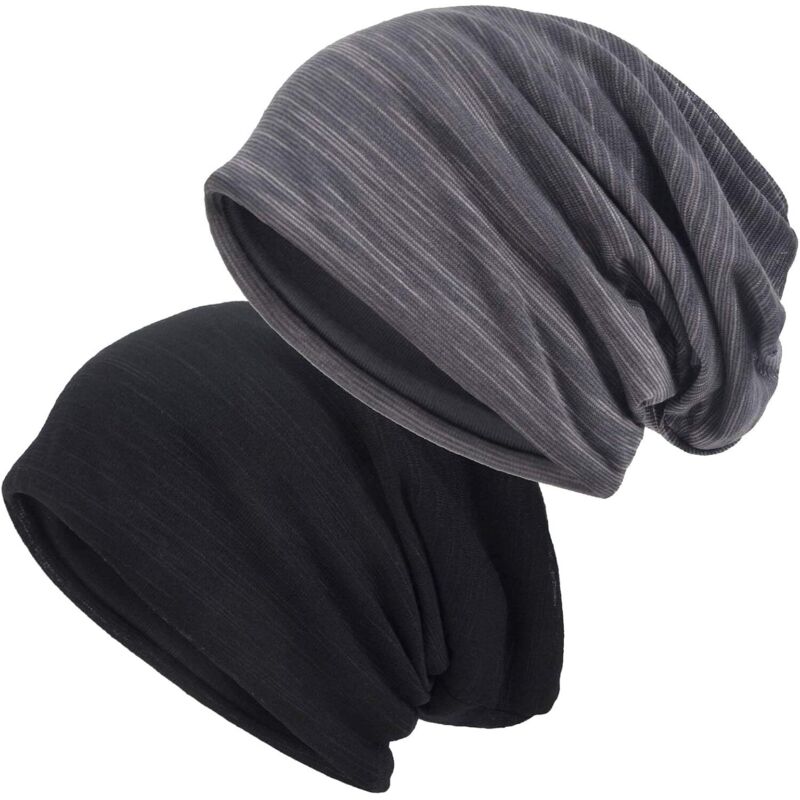 Set mit 2 übergroßen Mützen für Damen und Herren, fein gestrickte, übergroße Sommermützen