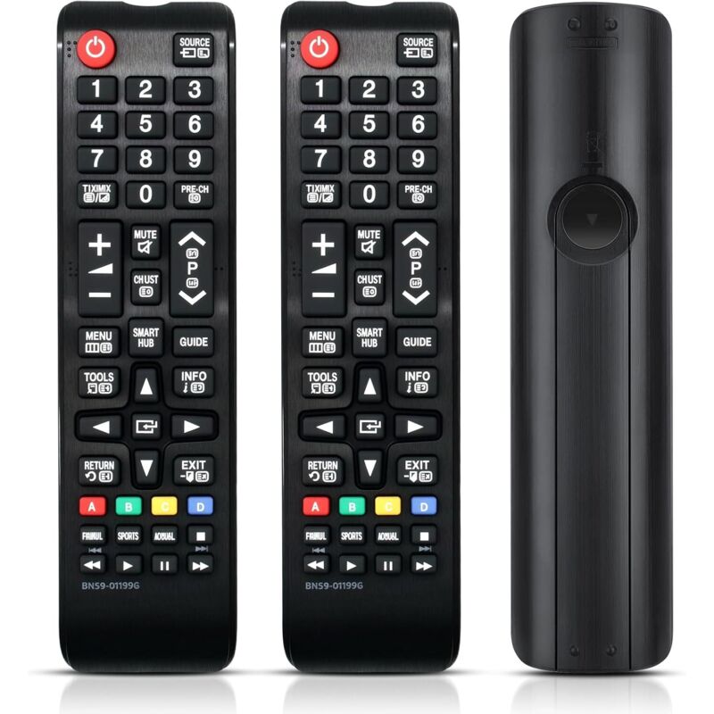 Set mit 2 Universalfernbedienungen für Samsung Fernseher – Ersatzfernbedienung kompatibel mit Samsung Smart TVs, QLED, UHD, 4K/8K – sofort