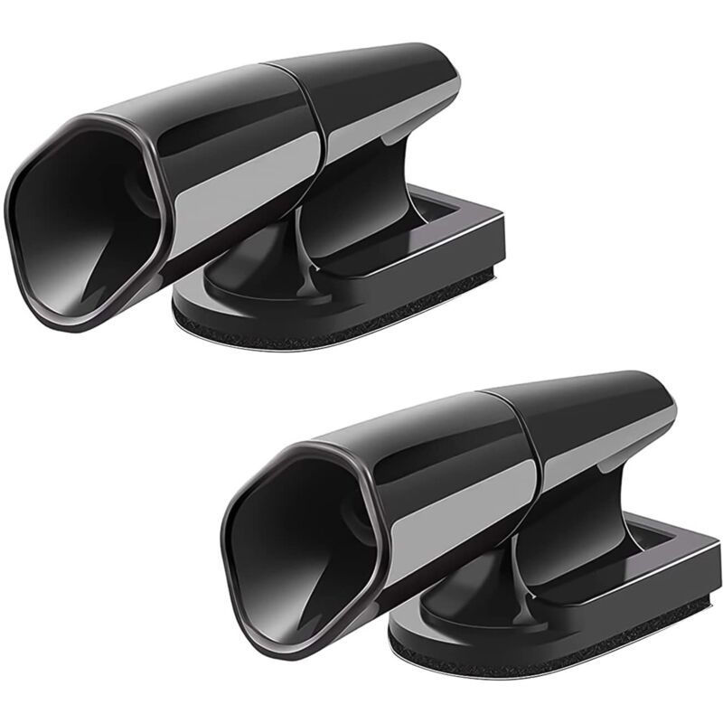 Set mit 2 Wildabwehrpfeifen für Autos, schwarze Ultraschallpfeife, selbstklebendes Wildwarngerät für Autos, LKWs und Motorräder