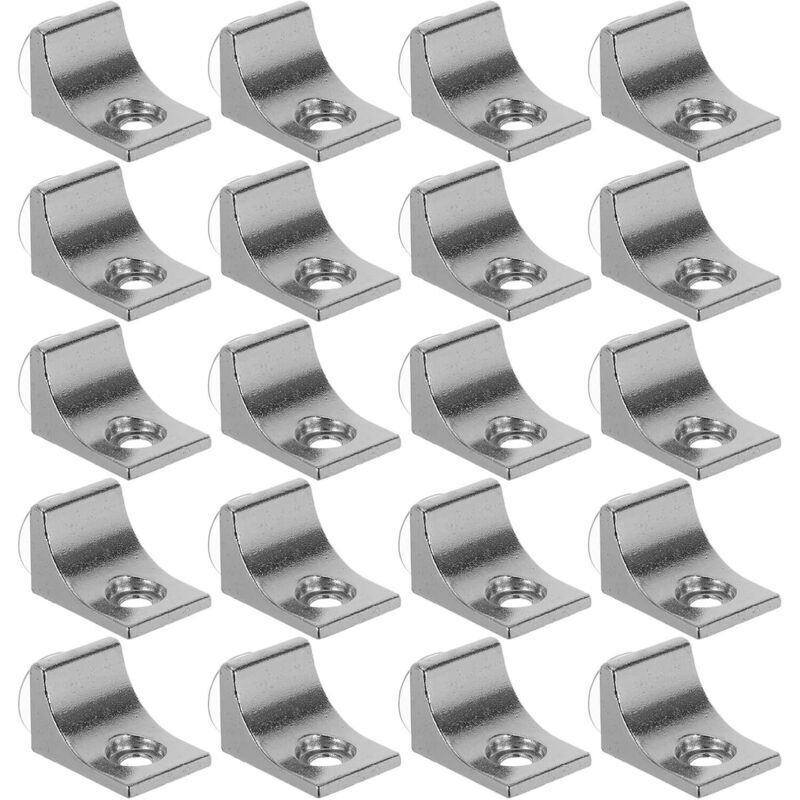 Set mit 20 Regalwinkeln aus Zinklegierung, rutschfeste Clips für Glasschrankböden, robuste Dübel für Küchenmöbel, für den Innenbereich