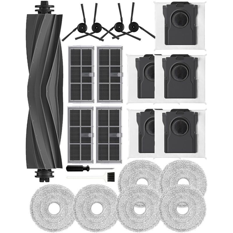 Set mit 22 Zubehörteilen für die Saugroboter Dreame X40 Ultra/L40 Ultra/X40 Master/Mova P50 Pro Ultra/P10 Pro Ultra, 1 Walzenbürste, 4 Seitenbürsten,