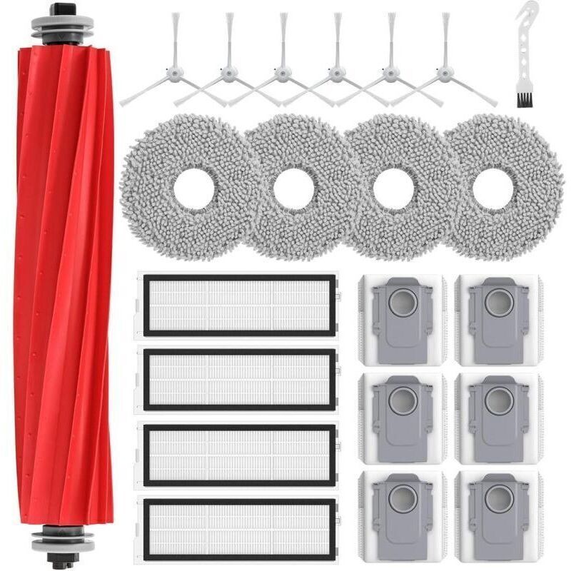 Set mit 22 Zubehörteilen für Roborock Qrevo S/Qrevo Pro/Qrevo Max V Saugroboter. Ersatzteile für Roborock Saugroboter.
