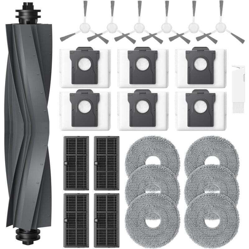 Set mit 24 Zubehörteilen für Dreame L10s Ultra Gen 2 / L10s Pro Ultra Heat / L40 Ultra AE / X30 Ultra / Mova E30 Ultra Saugroboter, 1 Hauptbürste, 6