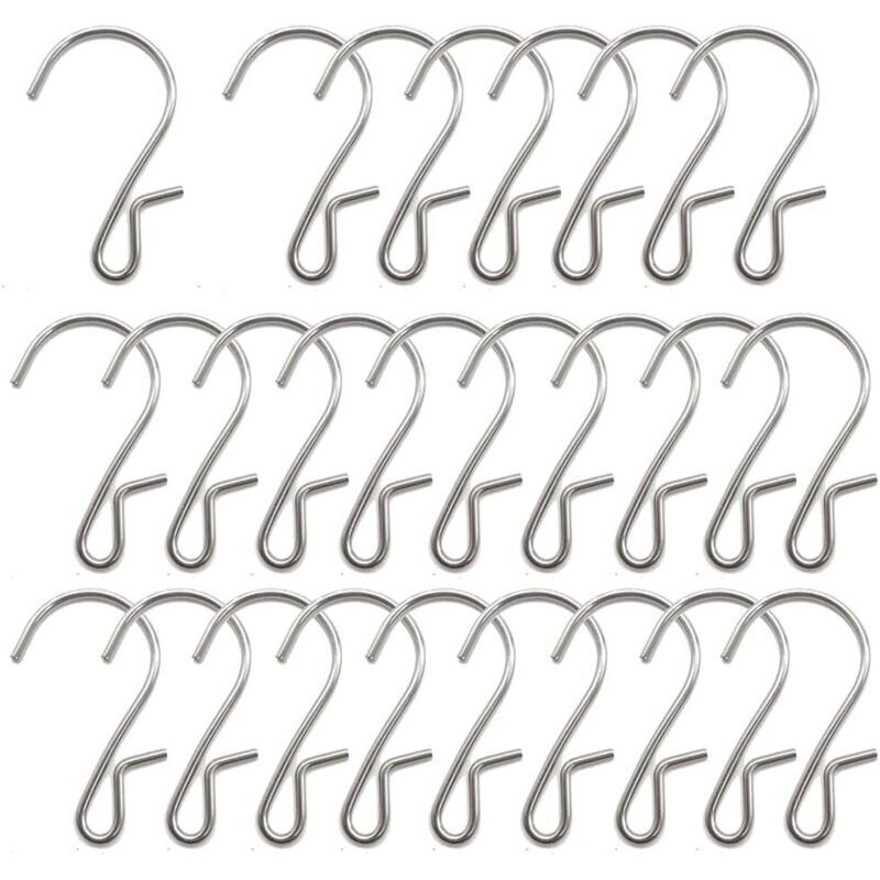 Set mit 25 S-förmigen Haken, Metallhaken in S-Form, Metallaufhänger, Haken für Weihnachtsdekoration, Haken für Partybeleuchtung, geeignet zum