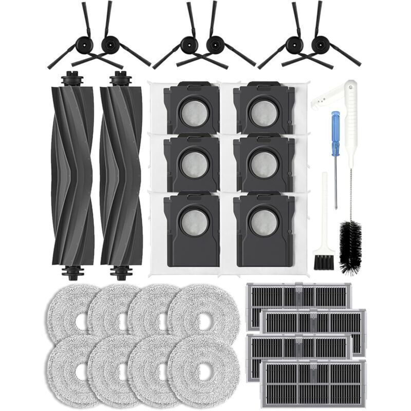 Set mit 28 Ersatzteilen für die Saugroboter Dreame X40 Ultra/L40 Ultra/X40 Master/Mova P50 Pro Ultra/Mova P10 Pro Ultra, 4 HEPA-Aktivkohlefilter, 6