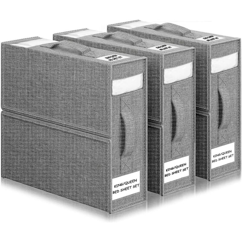 Set mit 3 Aufbewahrungstaschen für Bettlaken, faltbare Aufbewahrungsbox für Wäsche kann unter dem Bett, im Schrank oder in der Schublade aufbewahrt