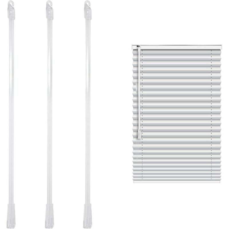 Set mit 3 Jalousiestangen mit 3 Haken und Griffen, Wartungszubehör für Vertikaljalousien, Jalousieöffner, geeignet für Jalousien und Vorhänge