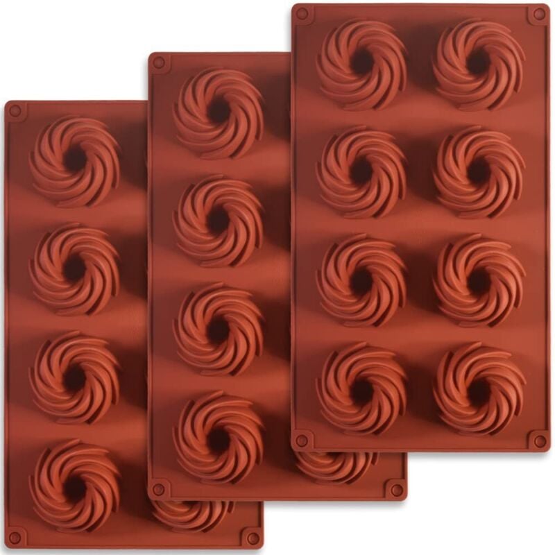 Set mit 3 Silikonformen für Schokolade, Bonbons, Pudding, Kekse