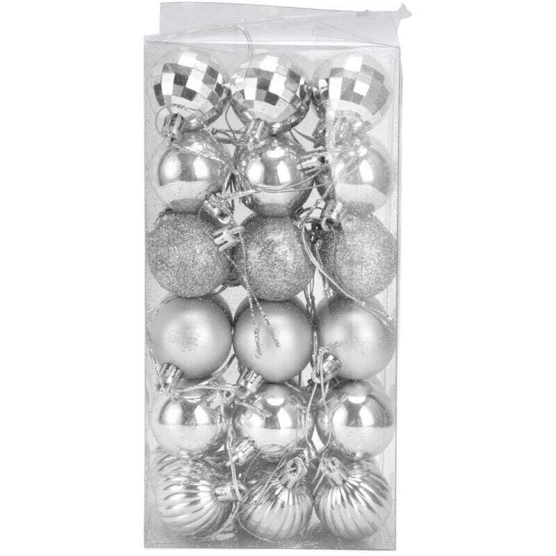 Set mit 36 unzerbrechlichen Weihnachtskugeln zum Aufhängen am Weihnachtsbaum, ideal für Feste und Partys