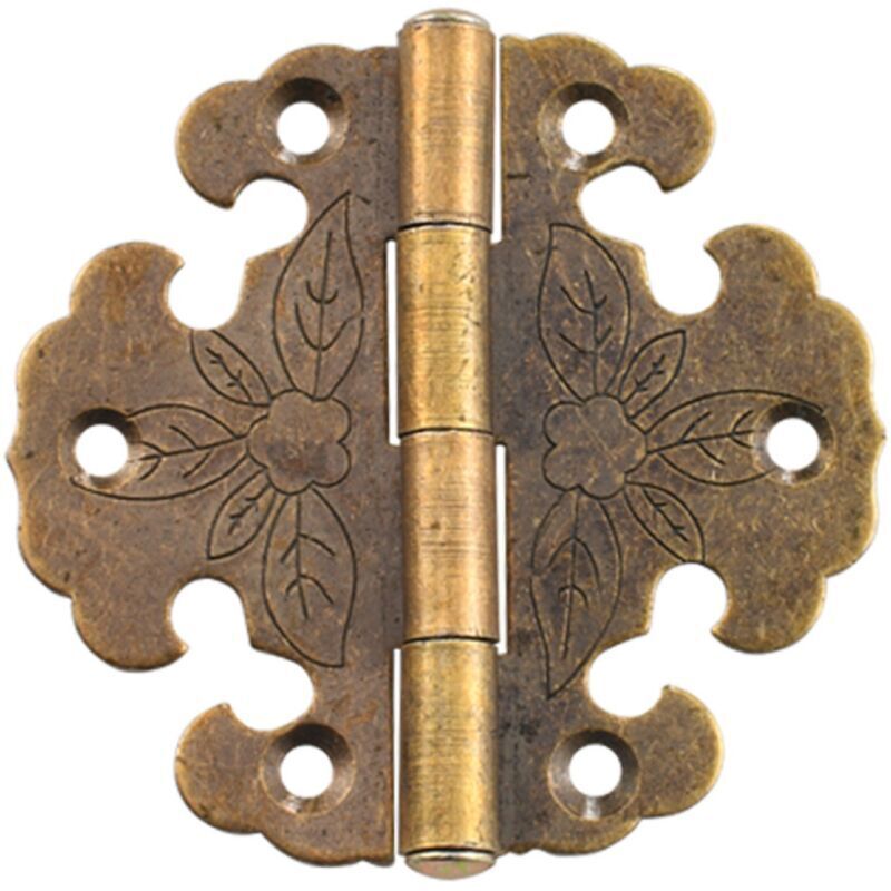 Set mit 4 antiken Scharnieren – Zierscharnieren – Mini-Vintage-Scharnieren – Türscharnieren – Vintage-Bronzescharnieren