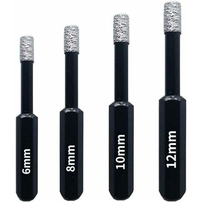 Gabrielle - Box mit 4 Diamantbohrern für Fliesen, Keramik, Feinsteinzeug, Fliesen, Glas, Stein. Professionelle Diamantbohrer für Lochsägen – 6 mm, 8