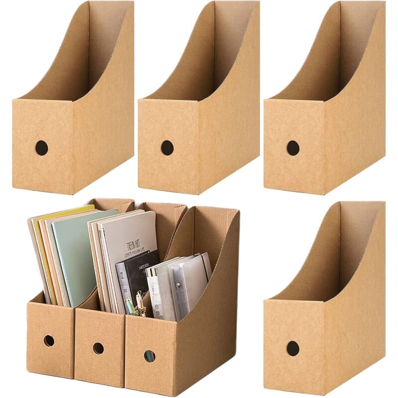Set mit 4 Dokumentenmappen aus Kraftpapier, Kartonordnern, Aufbewahrungsboxen für Bücher, Dokumente, Briefe, Archive, Zeitschriften und Zeitungen