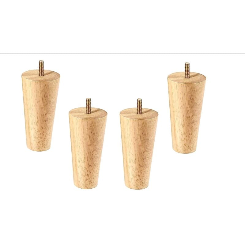 4er Set Möbelbeine aus Holz, 12cm Sofabeine, Mid-Century Sofabeine für Sofas, Betten, Sessel, Kleiderschränke