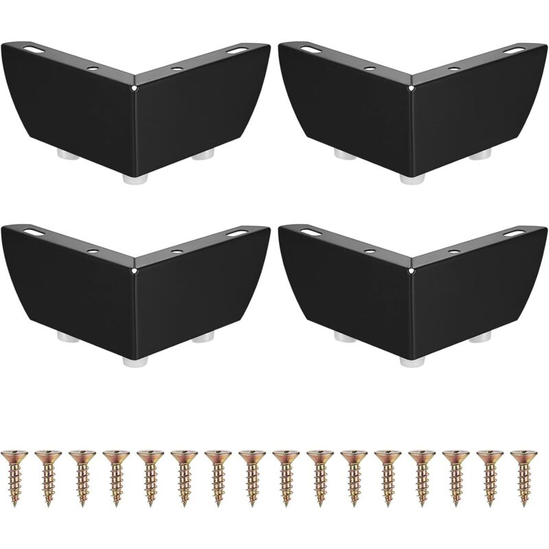 Set mit 4 Möbelfüßen, 5,5 cm, für Tische, Schränke, Küchenmöbel, schwarz