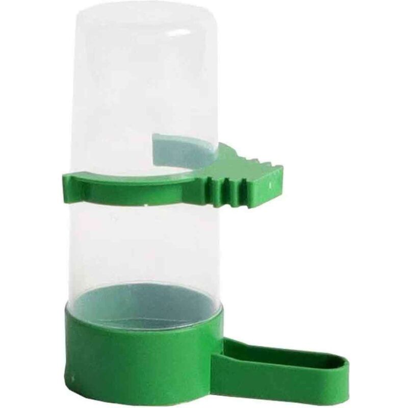 Set mit 4 Plastikwasserflaschen mit Clip für Vogeltränke, grüne Voliere, Wellensittich
