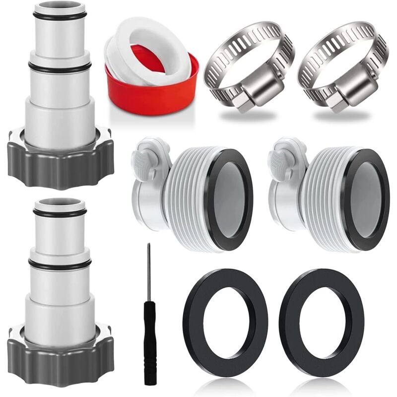 Set mit 4 Pooladaptern A und B, Adapter A und Typ B für Intex-Pools, Pumpenschlauchadapter, 4 Pooladapter, Anschluss für Poolschläuche mit 32 und 38