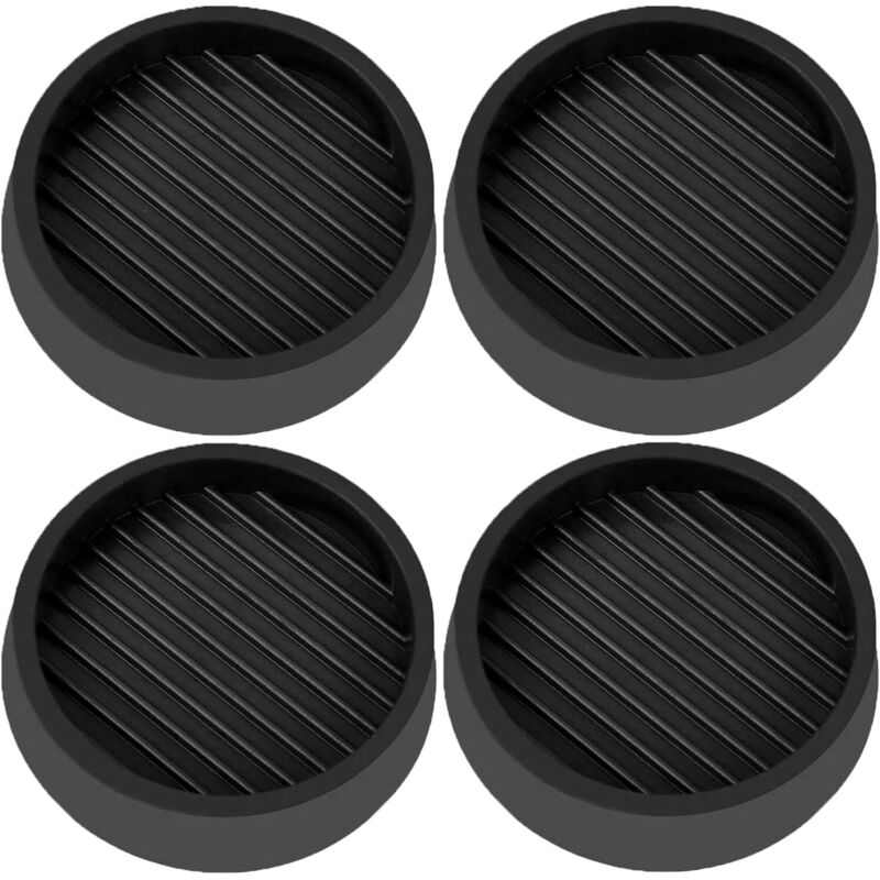 Set mit 4 runden, rutschfesten Möbelgleitern aus Gummi, Bodenschoner für Betten, Sofas, Tische und Stühle, 7,5 cm, schwarz