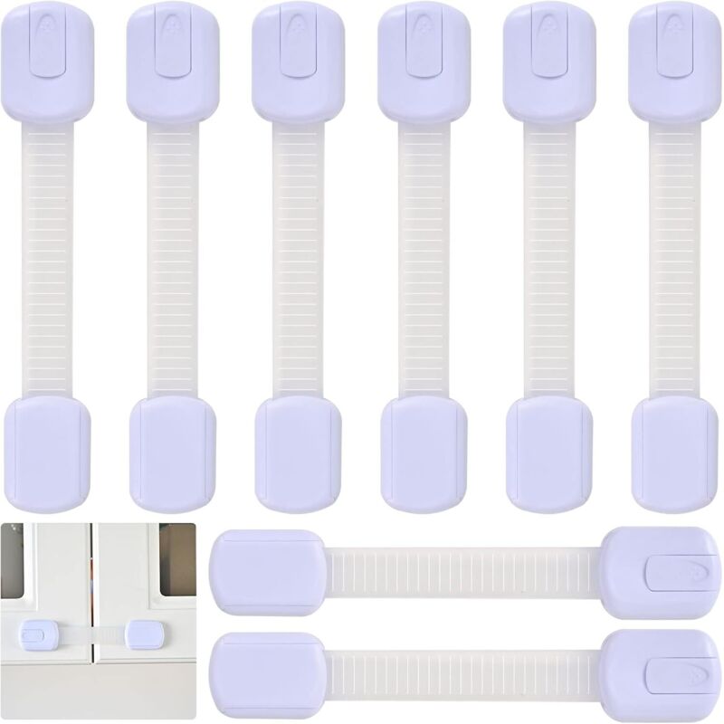 Csparkv - Baby-Sicherheits-Schubladen-Türblock, 8 Kindersicherungs-Schranktürschlösser, Baby-Schrank-Türschloss, Kindersicherung, Baby-Schrank,