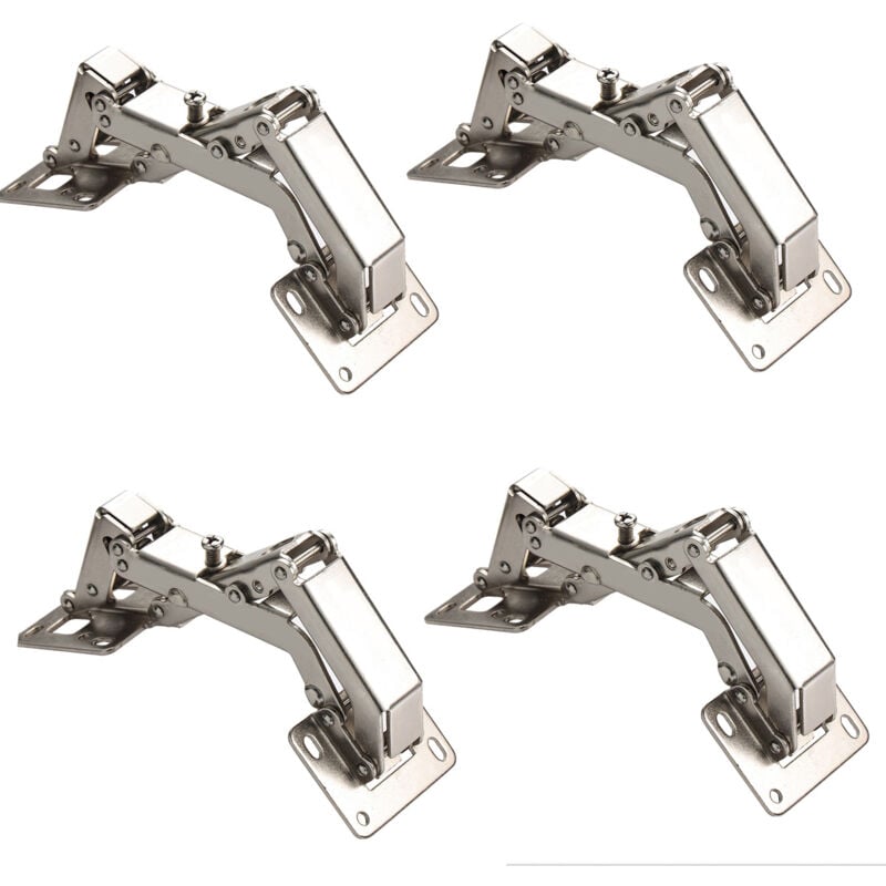 Set mit 4 unsichtbaren Schranktürscharnieren, 175-Grad-Scharniere mit Soft-Close-Dämpfern für Küchenschränke, Kleiderschränke und Schränke