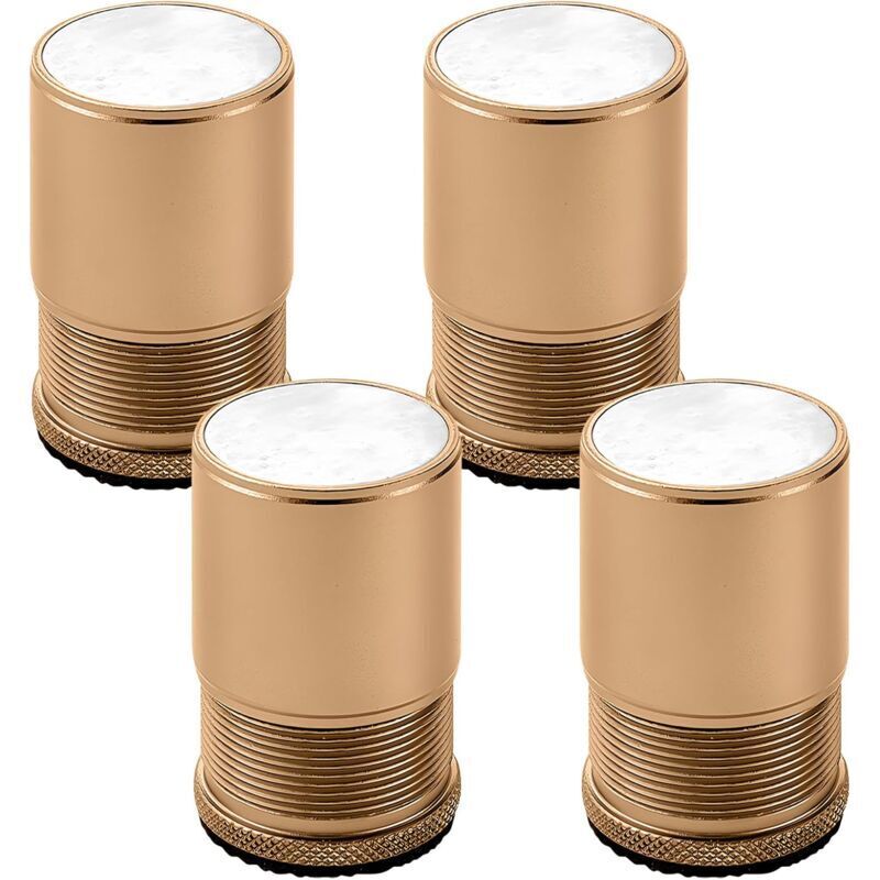 Set mit 4 verstellbaren Möbelfüßen aus Metall, geeignet für Stühle, Tische, Sofas, Schränke und Badezimmermöbel, goldfarben, Höhe 4,7–8 cm,