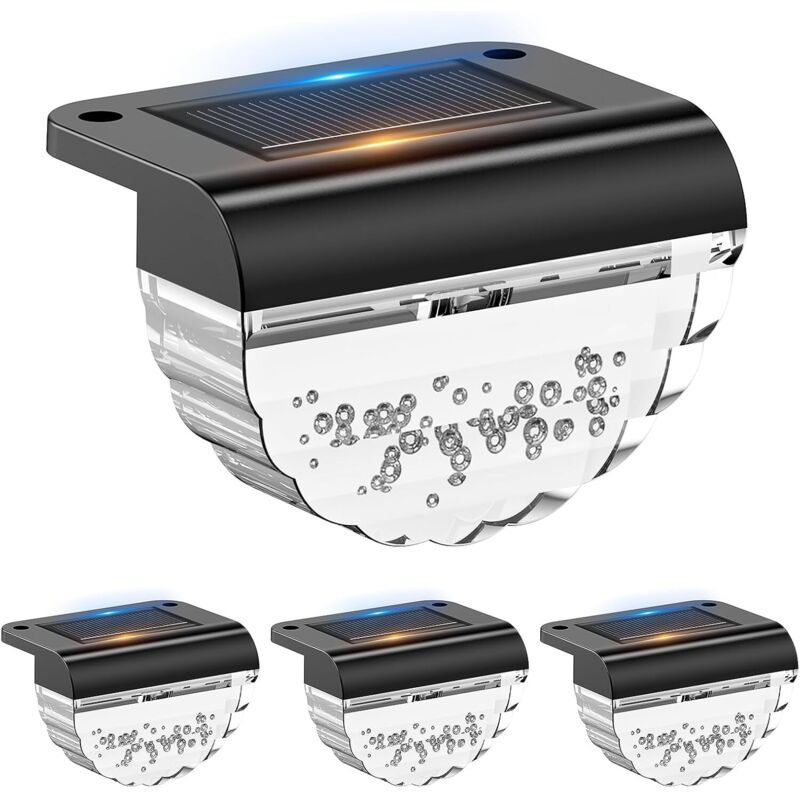 Set mit 4 wasserdichten Solarleuchten zur Dekoration von Gärten, Zäunen, Außentreppen, Höfen, Terrassen und Wegen
