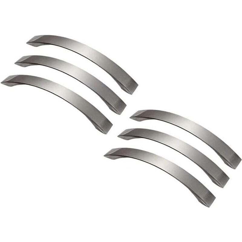Set mit 6 Küchenschrankgriffen, Küchengriffe aus gebürsteter Aluminiumlegierung, geeignet für Schränke, Schubladen, Kleiderschränke (128 mm