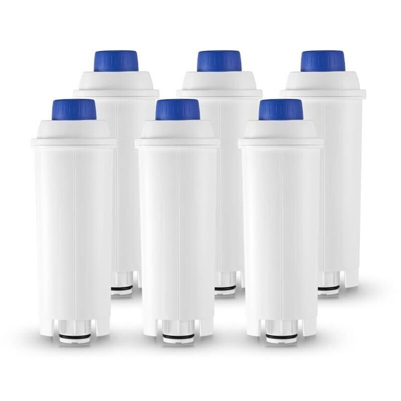 Set mit 6 Wasserfiltern für Kaffeevollautomaten, Ersatz für De'Longhi DLSC002 9310926 SER3017 5513292811, einschließlich verschiedener ECAM- und