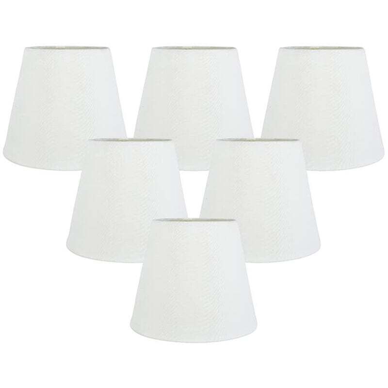 Set mit 6 weißen Stoffclips für Kronleuchter-Lampenschirme, Ersatz für E14-Wandlampen und Kronleuchter-Dekoration