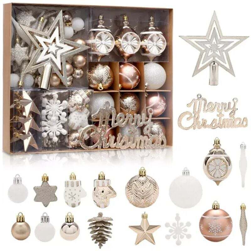 Set mit 70 Weihnachtskugeln, Weihnachtskugel-Ornamente