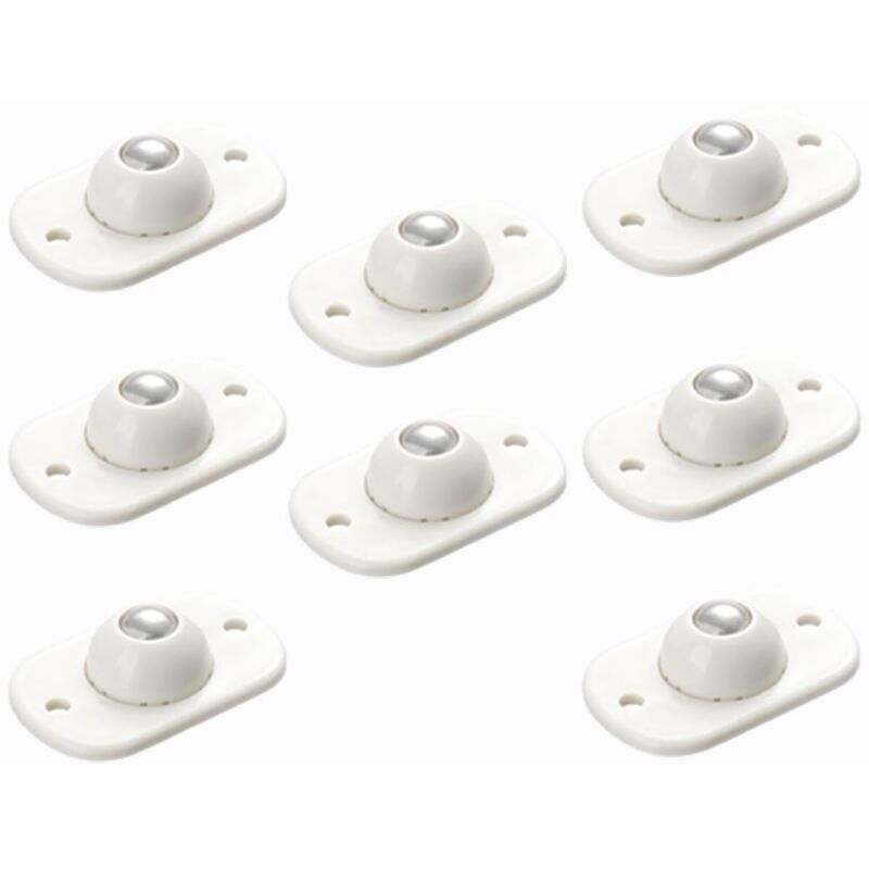 Set mit 8 selbstklebenden Rollen, Mini-Rollen mit Kugellager aus Kunststoff für Möbel, 360° drehbare Kugellagerrollen für kleine Möbel