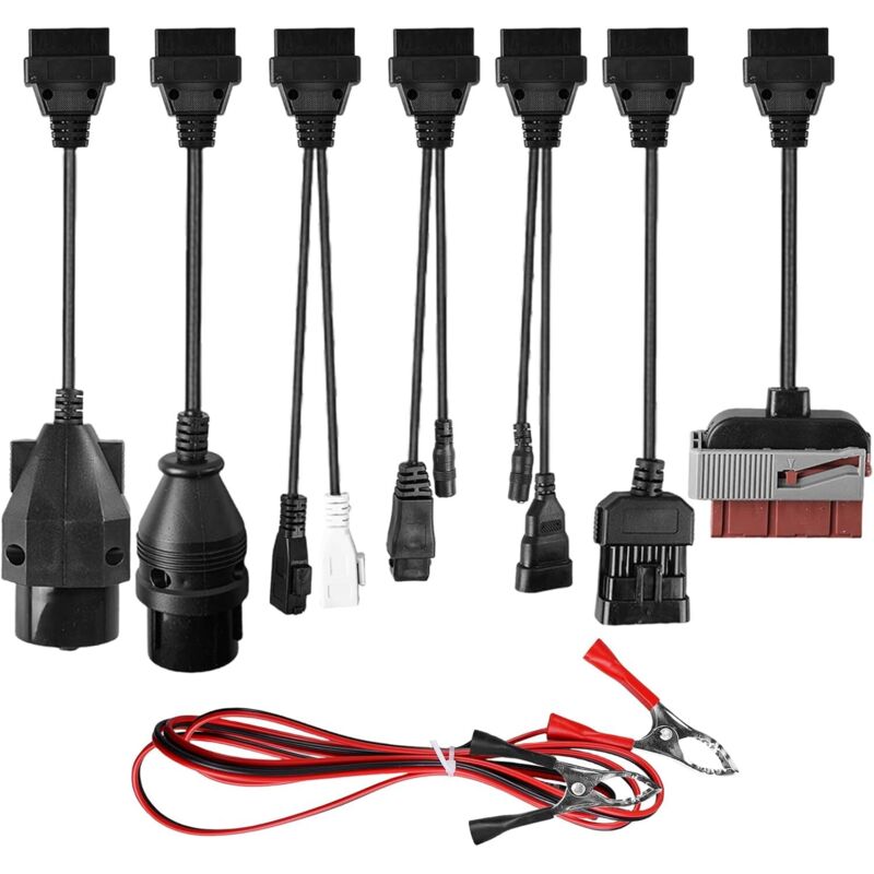 Set mit 8 universellen OBD2/OBD1-Adaptern – Diagnosegerät – Adapterkabelset für OBD-Diagnosegeräte – Diagnoseadapterkabel für TCS CDP Pro, Delphi