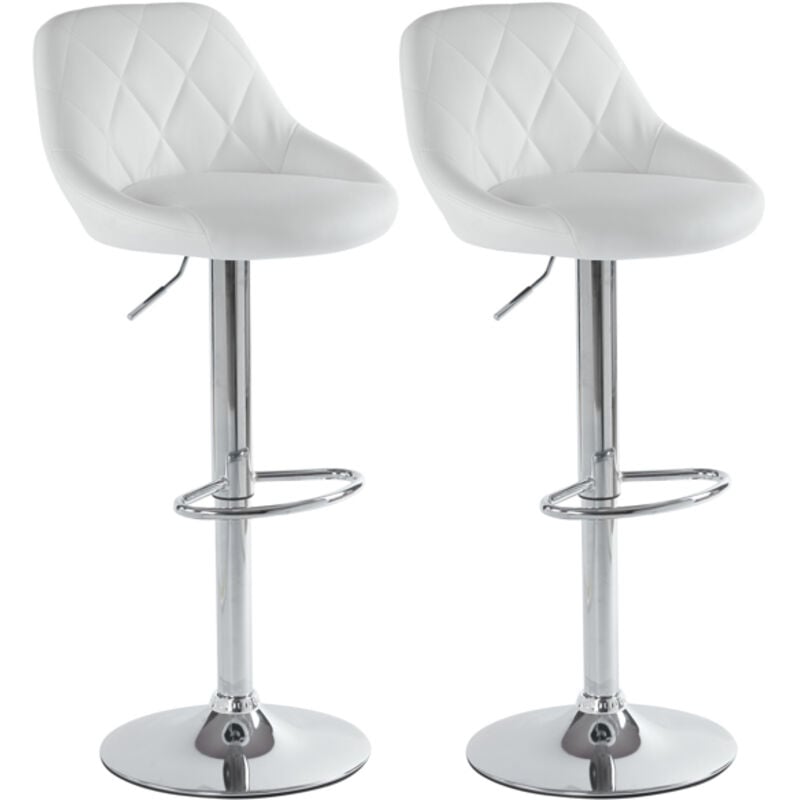 Set of 2 Counter Bar Barhockers, PU Leather Bar Barhocker, Adjustable Lift Height Swivel Barhocker with Comfortable Backrest for Home Office Kitchen