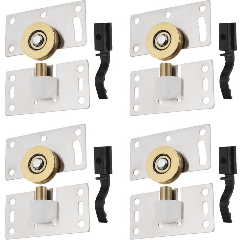 Sets Edelstahl-Schiebetürrollen, Schiebetürbeschläge für Möbel, Kleiderschränke und Fenster