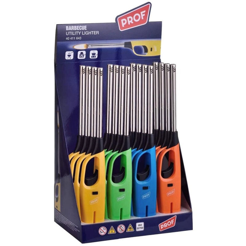 Trade Shop Traesio - Trade Shop - set 16 gasanzünder feuerzeug gasanzünder nachfüllbar anzünder 27,1 cm 40411643 -