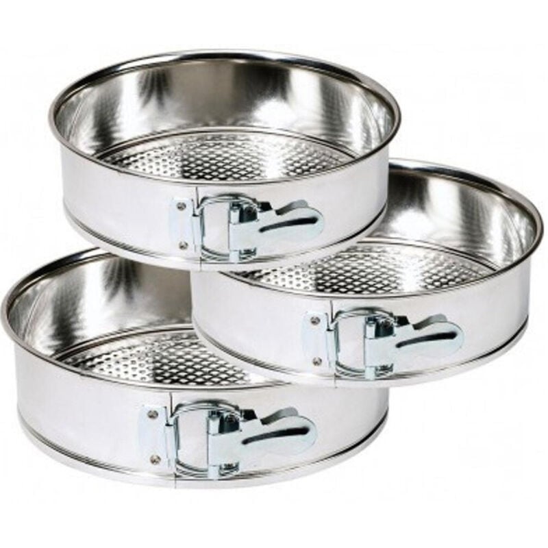 Trade Shop - 3ER-SET ANTIHAFTBESCHICHTETE, KLAPPBARE UND HERAUSNEHMBARE BACKFORMEN FÜR KUCHEN -