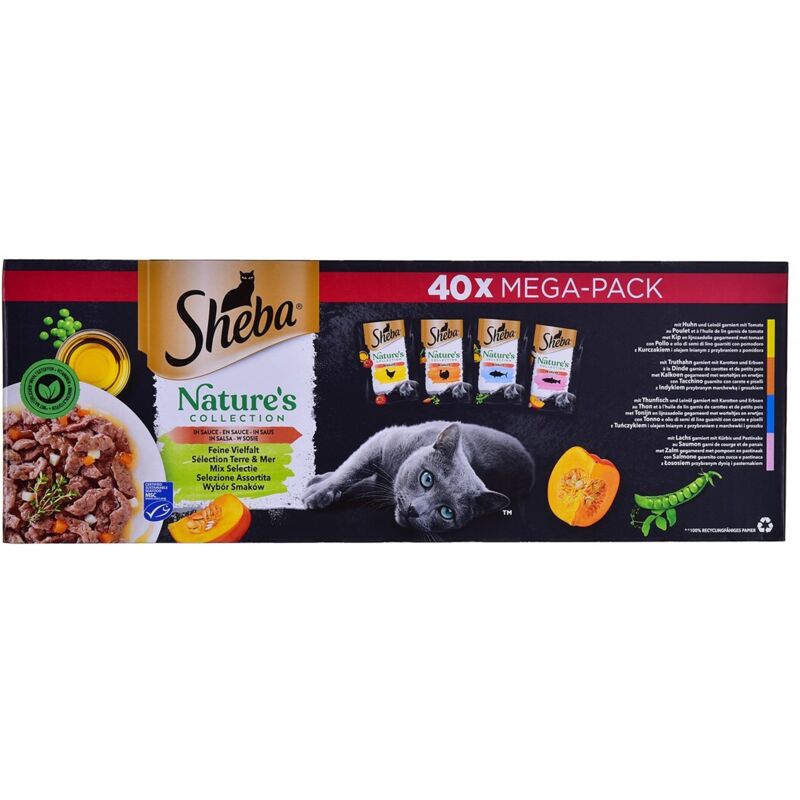 SHEBA Natures Gemischte Aromen in Saucenbeuteln 40x85g