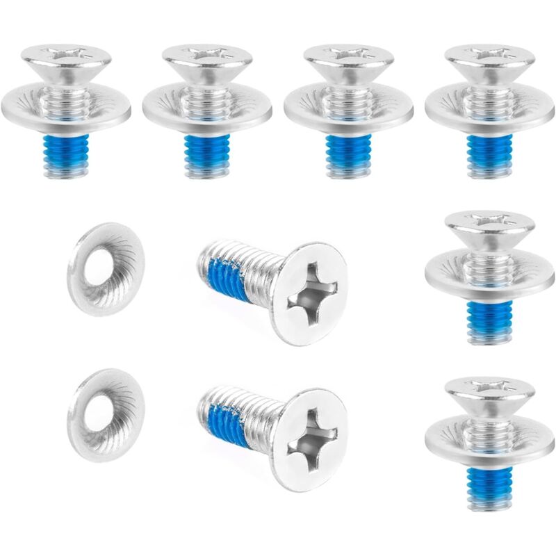 Shining House - 16-teiliges Snowboard-Befestigungsschrauben-Set, mit Unterlegscheiben, Edelstahl-Snowboard-Befestigungsschrauben, Zubehör,