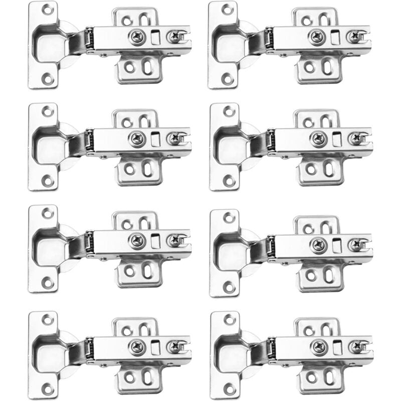 Shining House - 8er-Pack Scharniere für Küchenschränke, Schlafzimmer, Esszimmer, Schlafzimmer, Esszimmer, Soft-Close, gefaltete Türscharniere mit