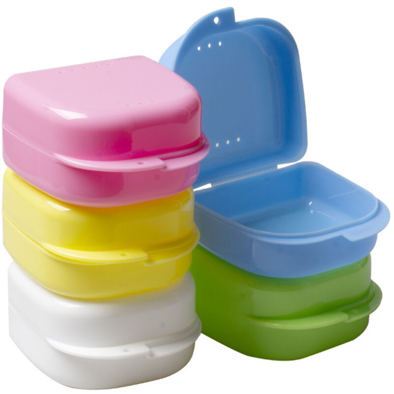 SHINING HOUSE Dental-Gerätebox, 5 Stück dünne Prothesenboxen, Prothesen-Aufbewahrungsboxen, kieferorthopädische Retainer, Mundschutz – mit