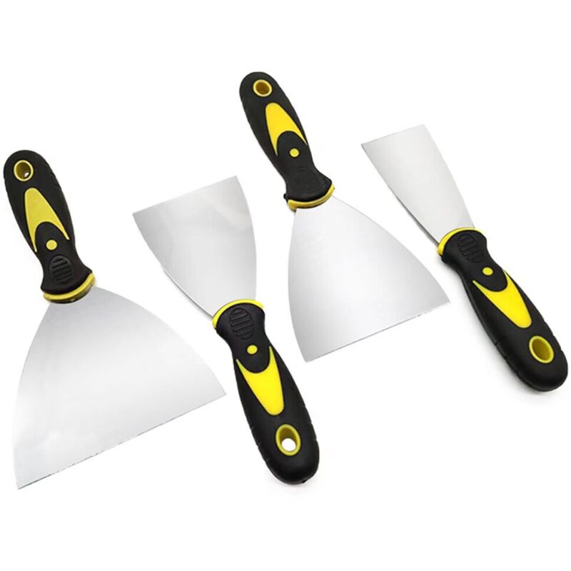Shining House - Edelstahl-Klingenschaber-Set, Farbmesser, Edelstahl-Klingen-Set, flexible Edelstahlklinge mit rutschfestem Griff, für Tapeten und