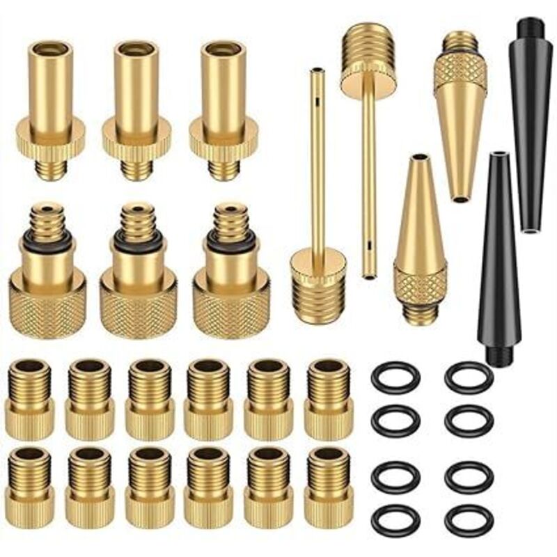 Shining House - Fahrradventiladapter-Set, pneumatischer Nadeladapter, tragbares Ventiladapter-Set, multifunktionales Fahrradzubehör