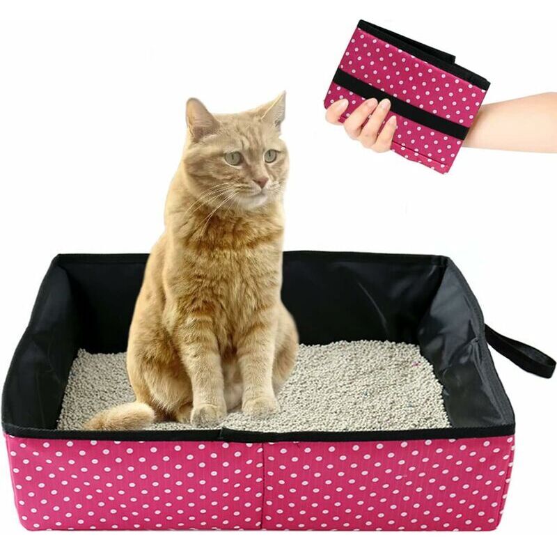 Faltbare Katzentoilette, tragbare Reise-Katzentoilette, faltbare wasserdichte Katzentoilette, saubere Katzentoilette zu Hause und beim Camping im