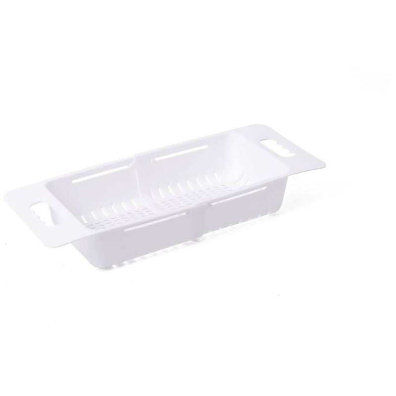 Shining House - Faltbares Sieb über der Spüle, verstellbarer Obst- und Gemüsekorb für die Spüle, Abtropffläche, Spülkorb, erweiterbares Sieb,