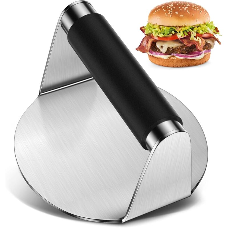 Shining House - Hamburgerpresse, runder Smash-Burger mit Silikongriff, professionelle Burgerpresse aus Edelstahl 304, für Pastetchen, Steak, Barbecue