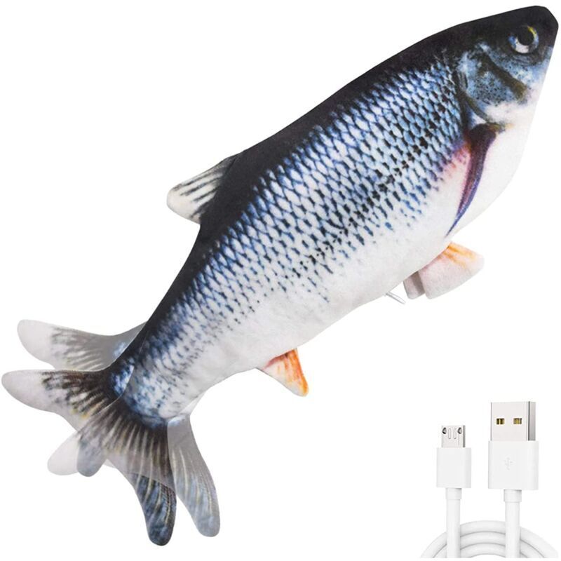 Shining House - Katzenspielzeug, elektronisches Fischspielzeug, Bewegungssimulation, realistisches automatisches interaktives Katzenspielzeug,