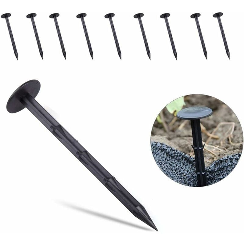 Shining House - Kunststoff-Befestigungsspieß, Kunststoff-Erdspieß, Befestigungsspieß für Plane, Erdanker für Garten, Nägel für Garten (11 cm – 10
