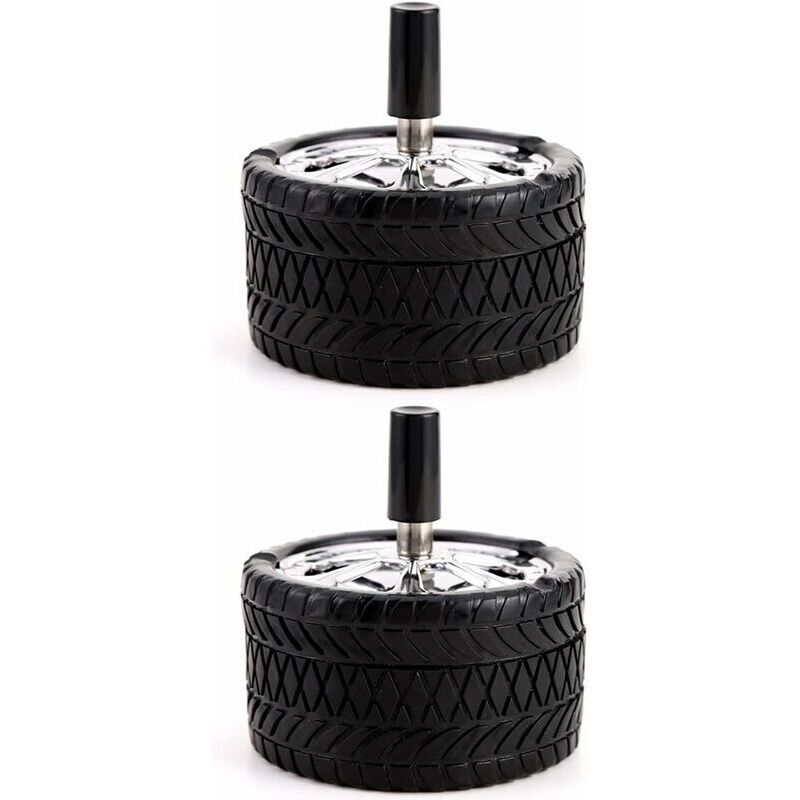 Rotierender Aschenbecher, sl.gt 2 Stück winddichter Aschenbecher, Reifenaschenbecher, moderner Aschenbecher, drehbarer Aschenbecher aus Edelstahl mit