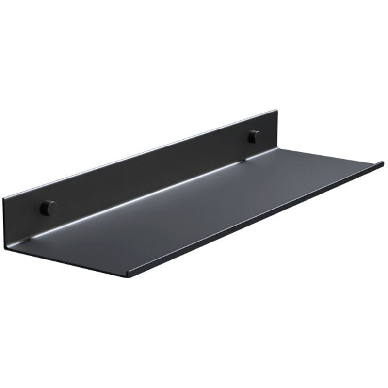 Shining House - Schwarze schwebende Wandregale, Badezimmer-Wandregal, Wandregal, sehr stabil und rostfrei, schwebende Regale, Lagerregal (30 cm)