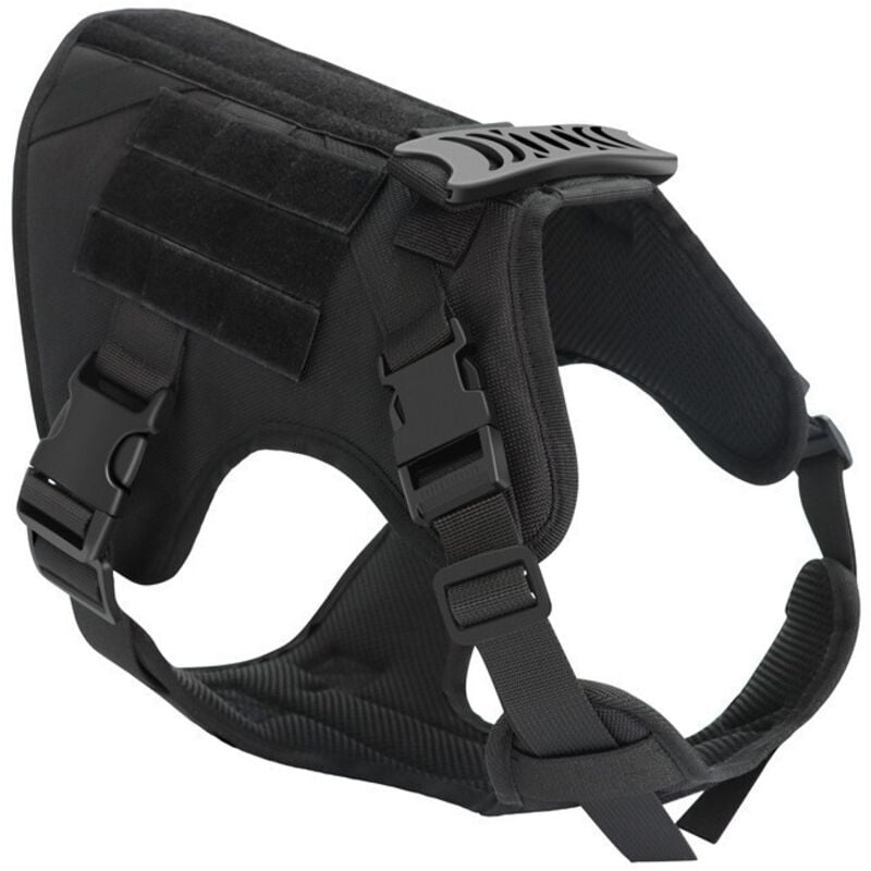 SHINING HOUSE Schwarzes taktisches Hundegeschirr XL, militärische Arbeitshunde-Schnallenweste, spannungsfreies militärisches Trainings-Hundegeschirr