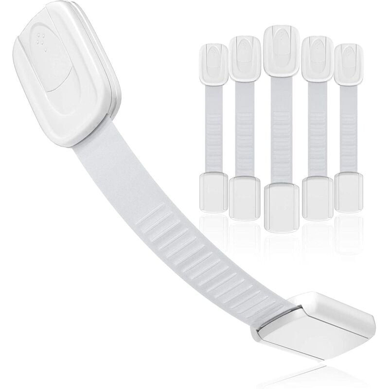 Shining House - Set mit 6 Kindersicherungen, Schlösser für Schränke, Toiletten, Küchen, Türen, Fenster, Kühlschränke, extra starker Kleber, Baby- und